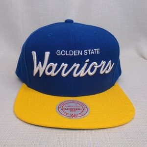 Mitchell & Ness Golden State Warriors Classic Script HWC Adjustable Snapback Hat